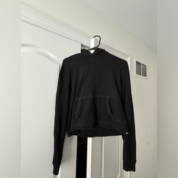 Roots Waffle Knit Cropped Hoodie - Picture 1 of 5